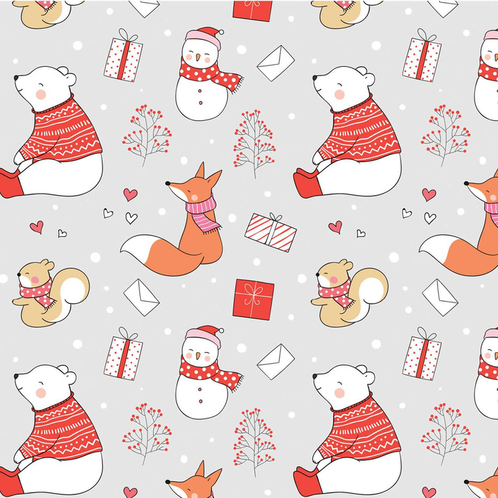 WINTER FRIENDS (WINTER FUN) - Cotton woven fabric