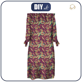 KLEID "CARMEN" - PURPUR BLÄTTER - Nähset