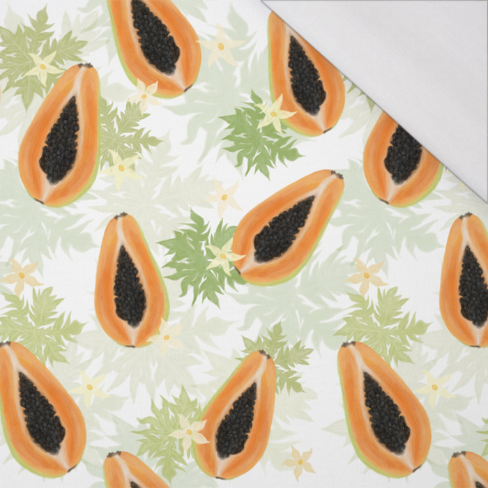 PAPAYA ORANGE & WHITE - single jersey