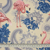 FLAMINGOS UND ROSEN / beige - Nylonstoff PUMI
