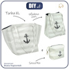 XL bag with in-bag pouch 2 in 1 - DARK BLUE ANCHOR - sewing set