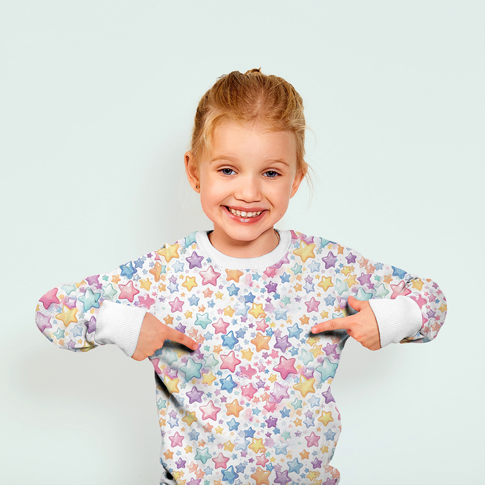 CHILDREN'S (NOE) SWEATSHIRT - PASTEL STARS - sewing set