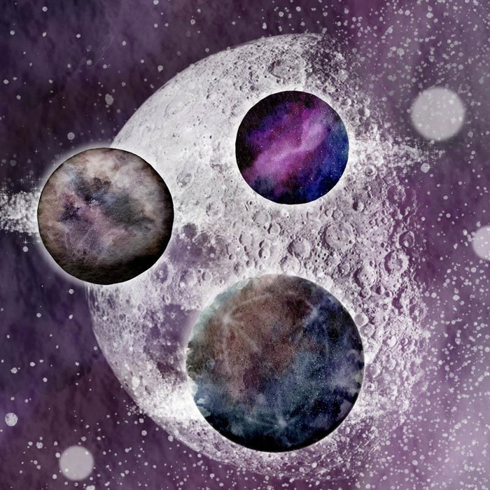 PLANETY (GALAXY) - panoramic panel SINGLE JERSEY (100cm x 155cm)