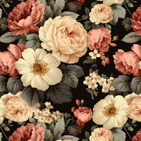 AUTUMN FLOWERS WZ.17- single jersey s elastanem ITY