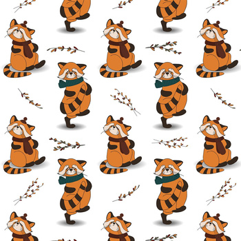 RED PANDA WITH SCARF / white (RED PANDA’S AUTUMN)