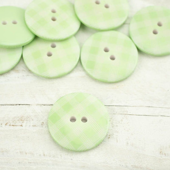 Plastový knoflík kostičkovaný velký  - máta