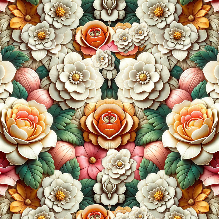 FLOWERS - brushed knitwear with elastane ITY