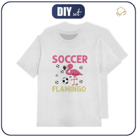 KINDER SPORT T-SHIRT - SOCCER FLAMINGO / Weiß (92/98)