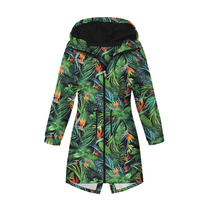 DÁMSKÁ BUNDA PARKA (ANNA) - RAJSKÁ DŽUNGLE/ černý - softshell XL