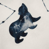 ANIMALS MIX (GALACTIC ANIMALS) / white - Cotton woven fabric