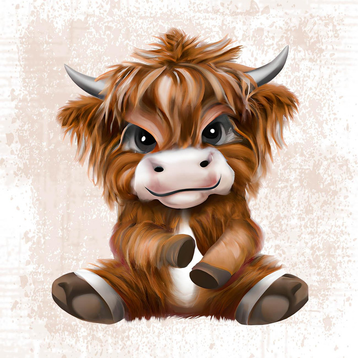BABY BULL - Paneel (75cm x 80cm) Wasserabweisende Webware