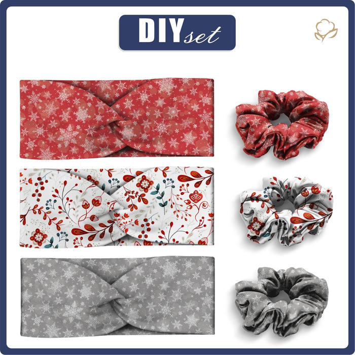 Čelenka a gumička do vlasů 3kpl - VZOR 6 - Sada šití 1-3