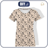 T-SHIRT DAMSKI - LIŚCIE wz. 10 (złoty) - single jersey