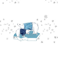 WHITE BEAR ON ICE FLOE (ENCHANTED WINTER) - panel panoramic