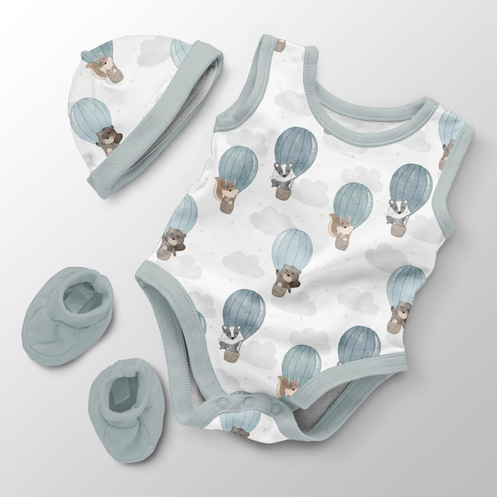 ANIMALS IN CLOUDS pat. 3- Upholstery velour 