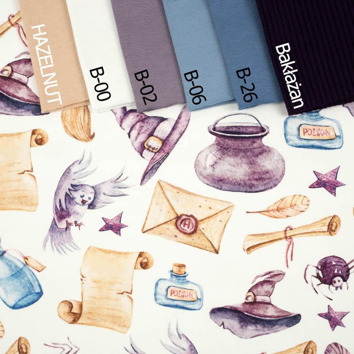 MAGIC WORLD pat. 3 (MAGIC SCHOOL) - Cotton woven fabric
