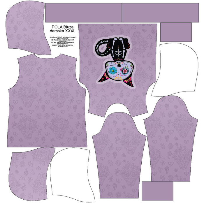 CLASSIC WOMEN’S HOODIE (POLA) - CAT DANTE (DIA DE LOS MUERTOS) - looped knit fabric - S