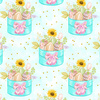 EASTER BOX (CUTE BUNNIES) - Woven Fabric for tablecloths