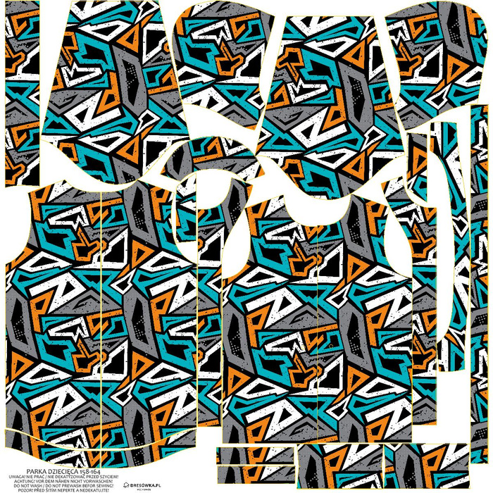 PARKA DZIECIĘCA (ARIEL) - GRAFFITI - softshell (146/152)