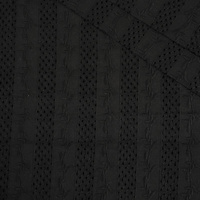 ZWEIGE / schwarz - Bestickter Baumwollstoff