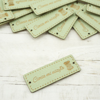 Ciocia mi uszyła label - bobbin 1,5x4 cm - lime cream