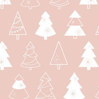 GLASIERTE WEIHNACHTSBÄUME (WEIHNACHTSLEBKUCHEN) / altrosa - Baumwoll Webware