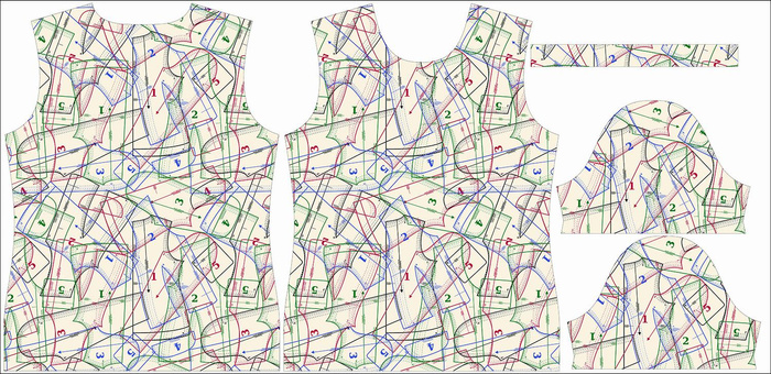 WOMEN’S T-SHIRT - PATTERN (HOBBIES AND JOBS) - ecru / white -  single jersey XXS