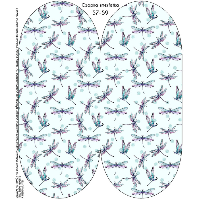 "Beanie" Mütze - LIBELLEN M.2 (LIBELLEN UND PUSTEBLUMEN) 54-56