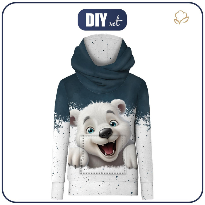 Unisex mikina s kapucí (HYDRA) - HAPPY BEAR - Sada šití XXXL