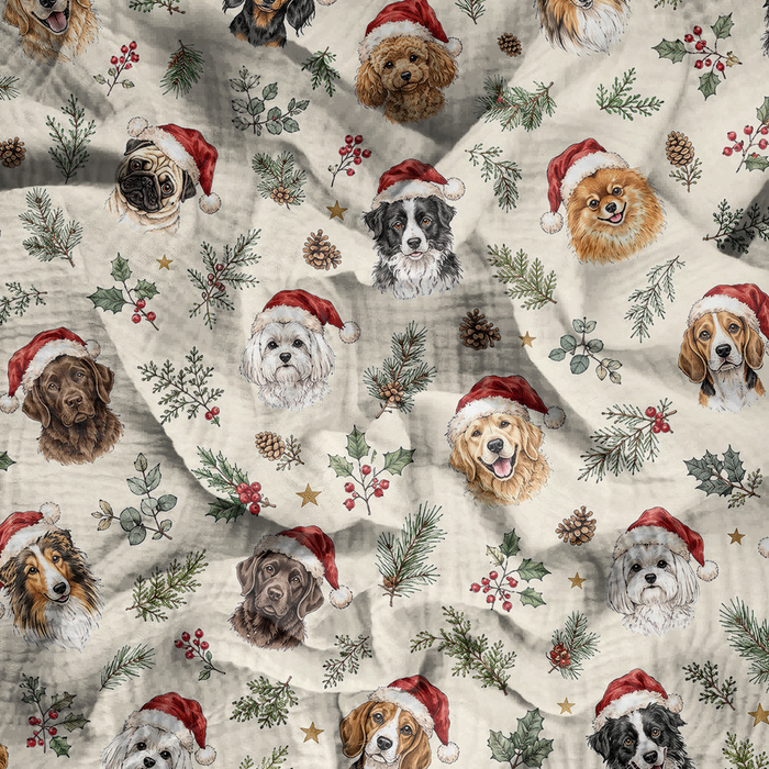 CHRISTMAS PETS WZ. 2 - Mušelín bavlněný
