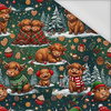 CHRISTMAS HIGHLAND COWS - tkanina wodoodporna