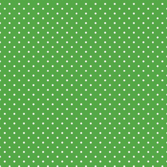 WHITE DOTSIES / green - Cotton woven fabric