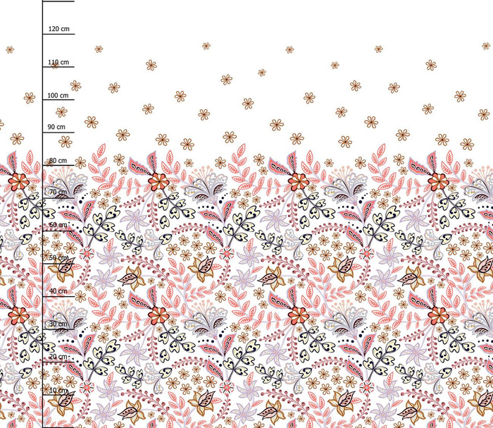 FLOWERS (pattern no. 3) / white - dress panel crepe