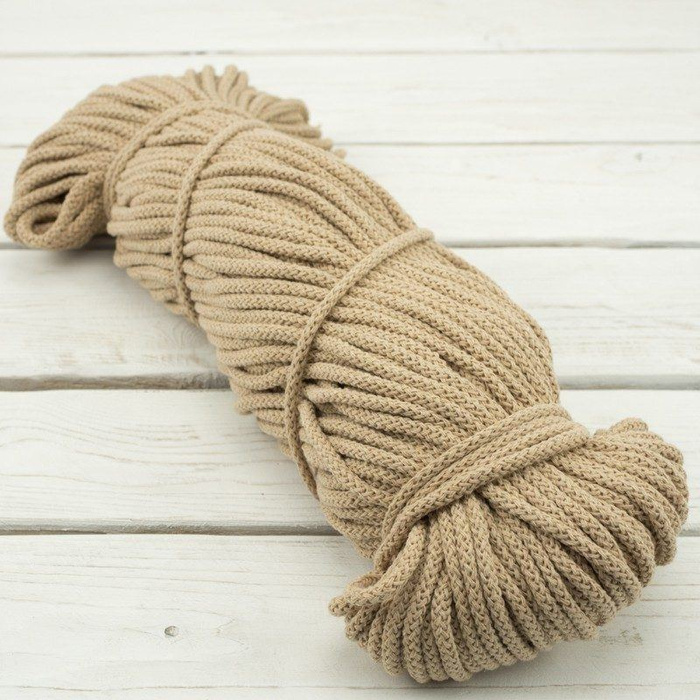 Baumwollkordel Knäuel - rund, 5mm - KAFFEE MIT MILCH