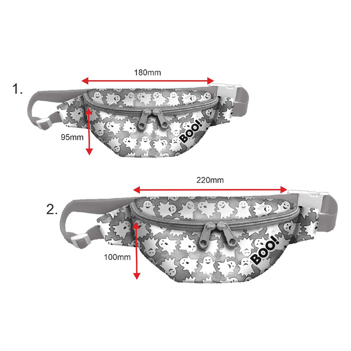 HIP BAG - GHOSTS / CAMOUFLAGE pat. 2 (grey) - big