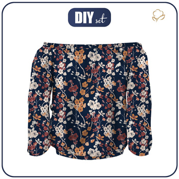 Carmenausschnitt Bluse SOFIA - JAPANISCHER GARTEN Ms. 2 (JAPAN) - Nähset M