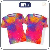 2-PACK - KINDER T-SHIRT - BUNT KLECKSE - Nähset (152/158)