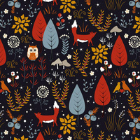 WALD FOLKLORE- Single Jersey mit Elastan