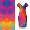 BUNTE KLECKSE - Kleid-Panel krepp