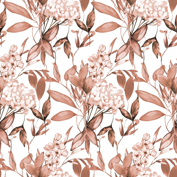 FLOWERS WZ.11/ Mocha Mousse  - Cotton muslin