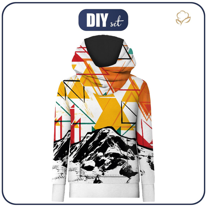 UNISEX HOODIE (HYDRA) - MOUNTAINS / TRIANGLES - sewing set XXXL