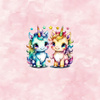 CUTE UNICORNS M. 2 - Paneel (60cm x 50cm) Wintersweat angeraut mit Elastan ITY