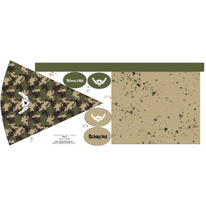 Schultüte - CAMOUFLAGE OLIVE - klein