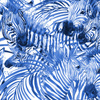 ZEBRY (classic blue) / biały - dresówka pętelkowa