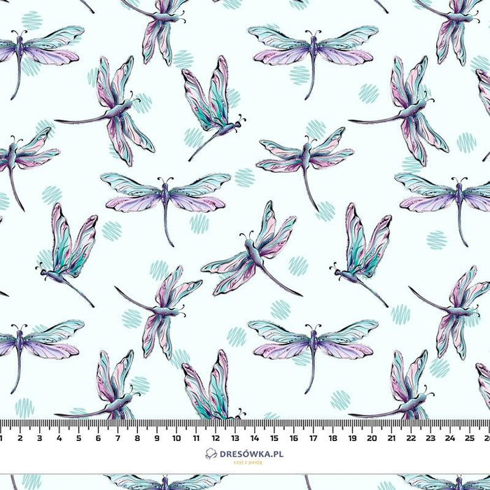 DRAGONFLIES pat. 2 (DRAGONFLIES AND DANDELIONS) - single jersey with elastane 