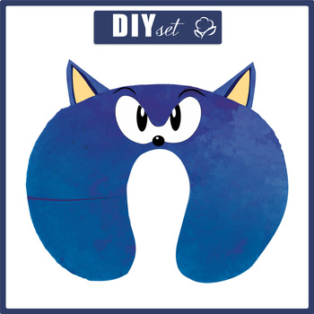 NECK PILLOW - BLUE HEDGEHOG - sewing set