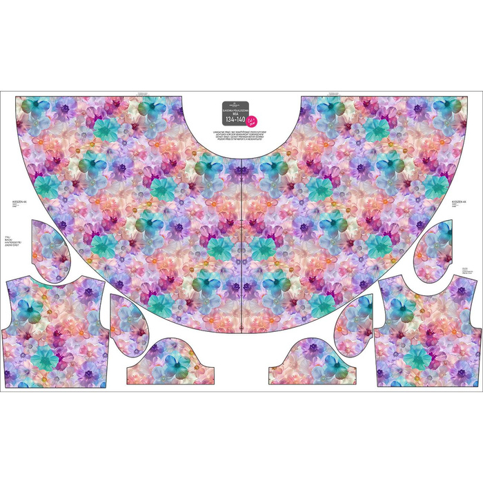 Dětské šaty "MIA" (122/128) -  PASTEL FLOWERS WZ.9- šicí souprava