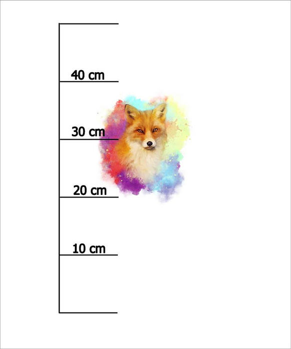 FOX / rainbow - SINGLE JERSEY PANEL 50cm x 60cm