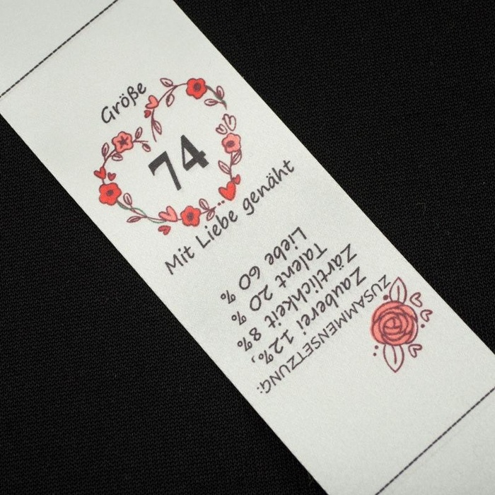 Mädchen Textillabel DE - Größe 50 - 4 Stck Set