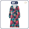 WRAP MIDI DRESS (BIANCA) - SUCCULENT PLANTS PAT. 6 - sewing set XXL